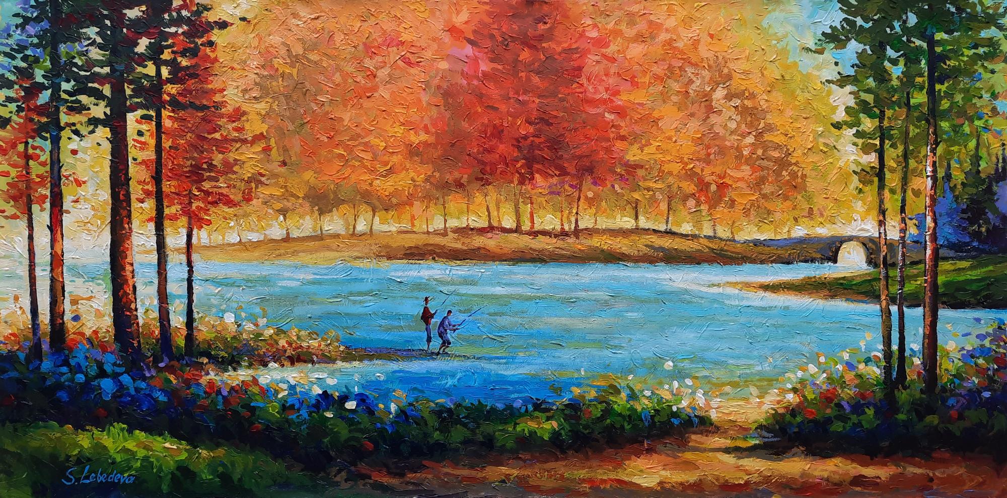 Fishing in Autumn by  Lebedeva